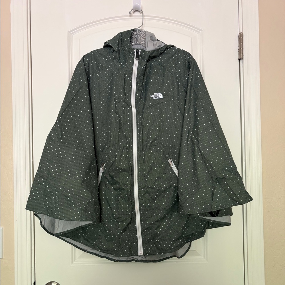 The North Face Olive Green Polka Dot Hooded Jacket